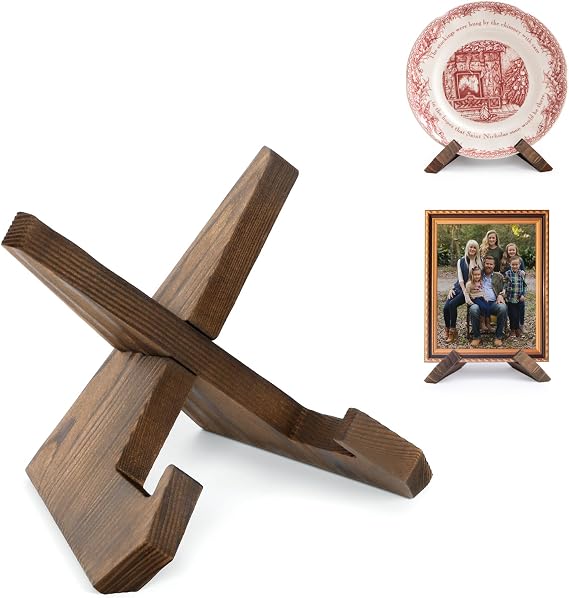 ANBOXIT Plate Stand for Display - 4.5 Inch Picture Frame Holder | Wooden Display Stand for Photo, Decorative Plate Holder