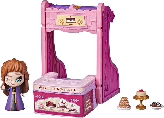 Disney Frozen 2 Twirlabouts Series 1 Anna Sled to Shop Playset, Includes Anna Doll and Accessories, Toy for Kids 3 and Up