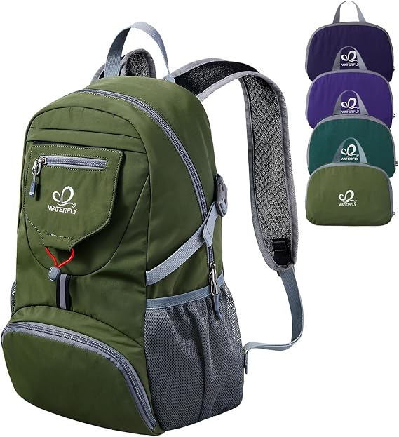 Waterfly Ultra Lightweight Foldable Backpack: 20L Packable Rucksack | Men, Women, Hiking, Travel, Camping, Outdoor, Sports