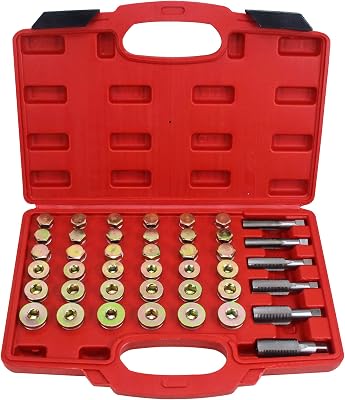 114pcs Oil Pan Drain Sump Plug Key Thread Repair Tool Kit Set Drain Plug with Carry Case