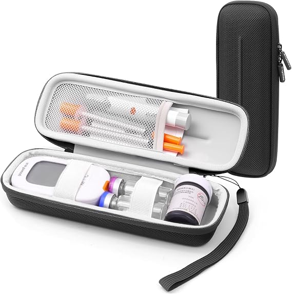Diabetes Travel Case for Diabetic Test Kit Glucose Meter, Insulin Pen More