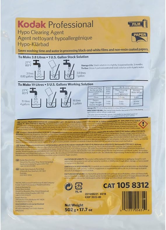 Kodak Professional Hypo Clearing Agent, Makes 5 Gallon