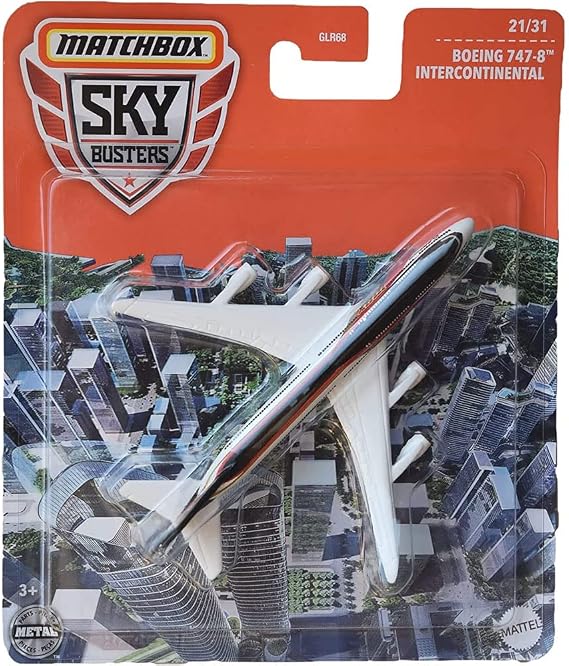 DieCast Matchbox Boeing 747-8 Intercontinental - Sky Busters 21/31 [White/Black]