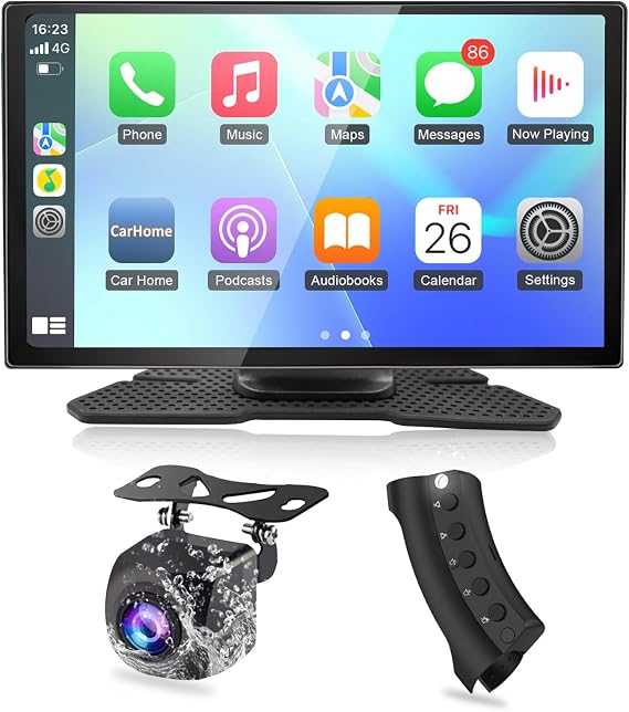 7-Inch Portable Wireless CarPlay Screen with Android Auto