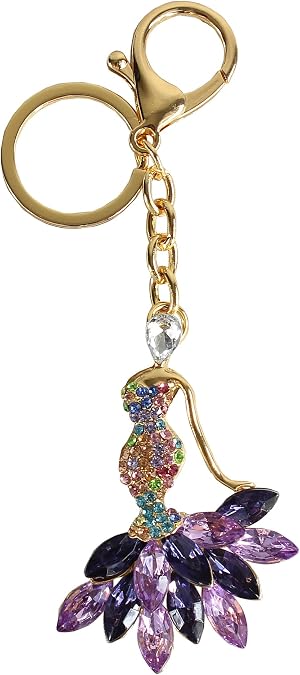 JewelryNanny Rhinestone Mermaid Dress Purse Charm Keychain