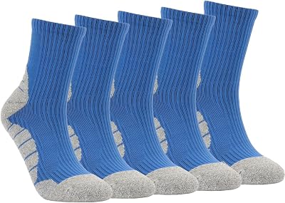 5 Pairs Mens Athletic Running Socks Performance Cushion Cotton Athletic Crew Socks for Men Size 8-12
