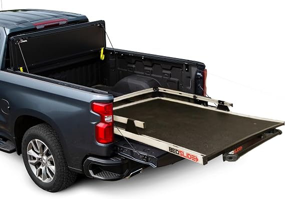 Bedslide 1500 Contractor Sliding Truck Bed Organizer, 65 x 48-Inch, Capacity 1500 lbs., Truck Bed Storage Tray, Silver