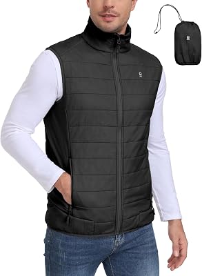 Little Donkey Andy Mens Packable Puffer Vest Outerwear Lightweight Water-Resistant Quilted Sleeveless Jacket Running Golf