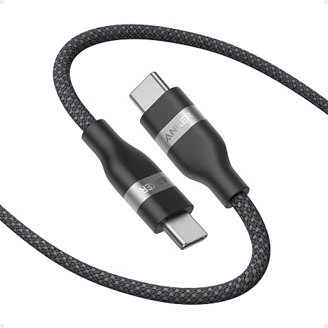 Anker Nano USB C to USB C Cable, 240W Fast Charging Cable (3 ft, Black) | Flexible Multi-Color Braided Charger for iPhone 17 Series, MacBook Pro, and More