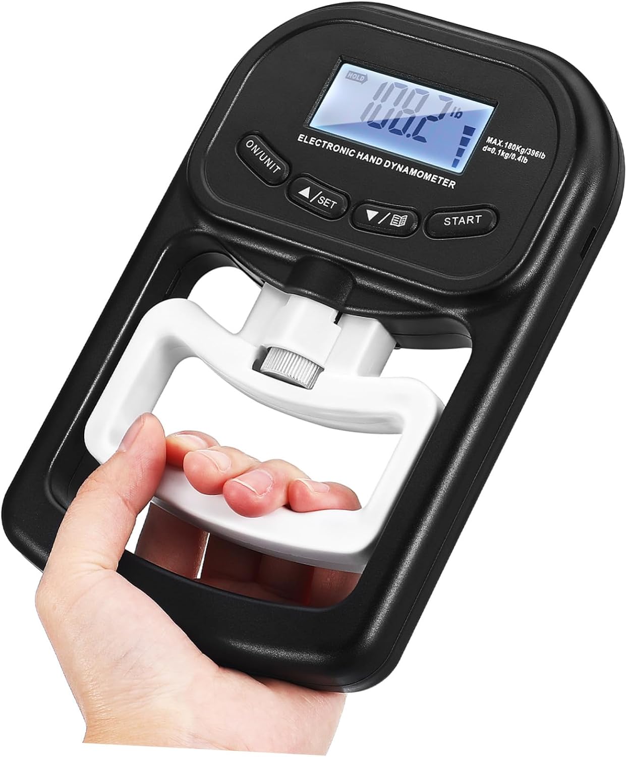 Digital Grip Strength Measurer Rechargeable Hand Grip Dynamometer 180kg