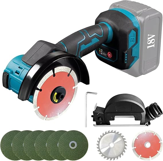 4" Brushless Cordless Cut-Off Tool Compatible with Makita 18V Battery(No Battery) | 500W Angle Grinder Saw with 6pc 4" Blades&Base Plate for Metal,Wood,Tile & Plastic (for Makita 4" with Base Plate)