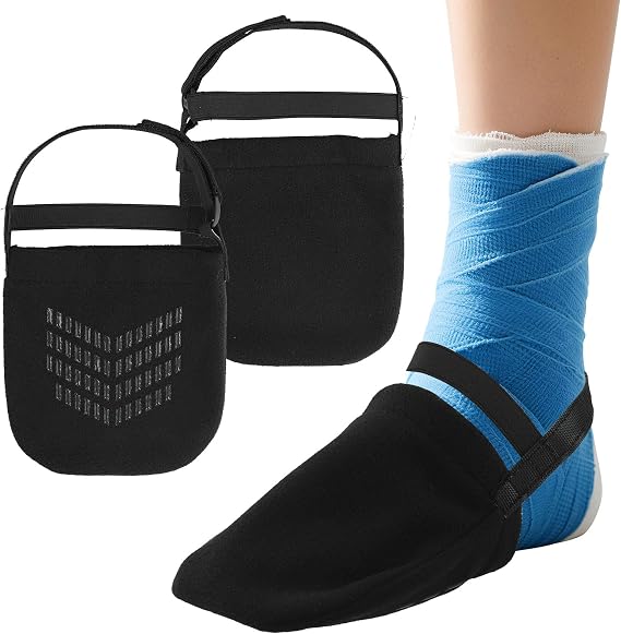 2Pcs Cast Sock Toe Cover Shield Cast Toes, Warm & Dry | Adjustable Velcro Strap Closure, Non-Slip Bottom for Safe Walking, Foot Surgery Recovery Supplies for Men Women