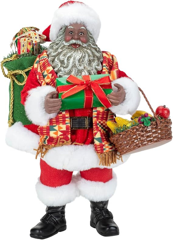 Kurt S. Adler 12-Inch Fabriche Kwanzaa Santa