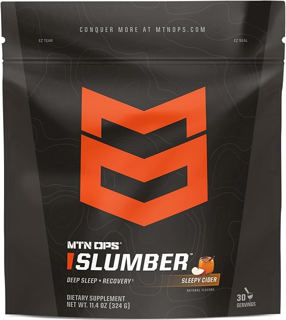 MTN OPS Slumber Sleep Support Powder, Sleepy Cider | Melatonin, Recovery & Sleep Support, Nighttime Drink Mix, Ashwagandha & Magnesium