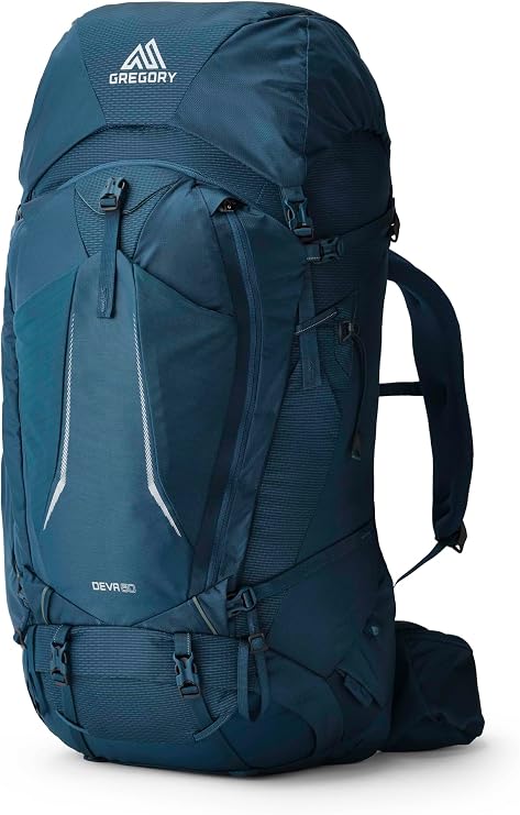 Gregory Deva 60L Women's Dayhiking/Backpacking Pack, Freefloat Suspension, AirCushion Breathable Backpanel, Alloy Frame, Medium, Mountain Teal