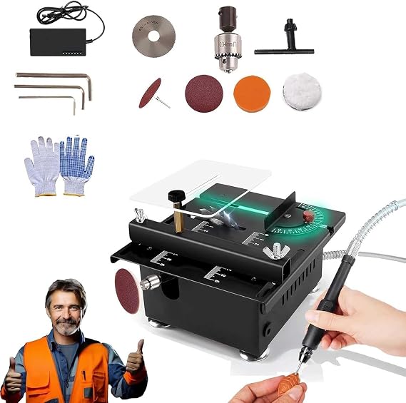 Mini Multi-Functional Table Saw,Mini Table Saws for Crafts,Portable Mini Desktop Electric Saw for Wood Cutting, Skil Table Saw for Plastic Acrylic Cutting Portable Table Saw (Lifting Tye C)