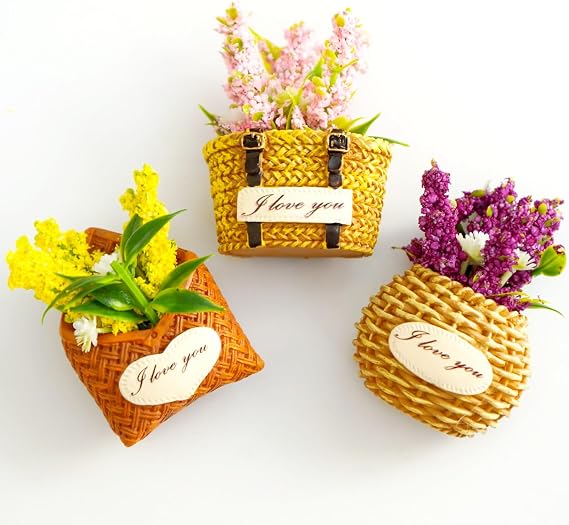 3pcs Flower Fridge Magnets, Cute Plant Refrigerator Magnet for Fridge, Creative Decorative 3D Magnet for Office, Kitchen, School, Locker, Whiteboard
