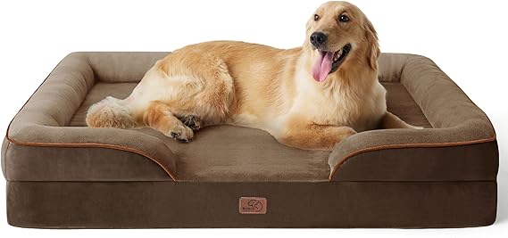 Bedsure Large Dog Bed Sofa - Washable Orthopedic Dog Couch, 122x89x20cm