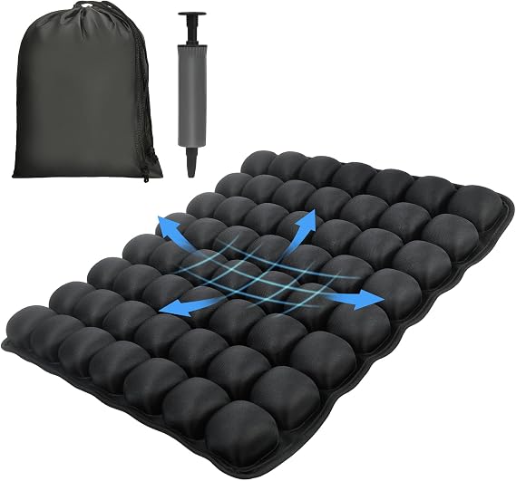 Professional Comfortable 3D Travel Seat Cushion, Air Inflatable Pressure Relief Seat Cushion Optimal Support for Long Sitting