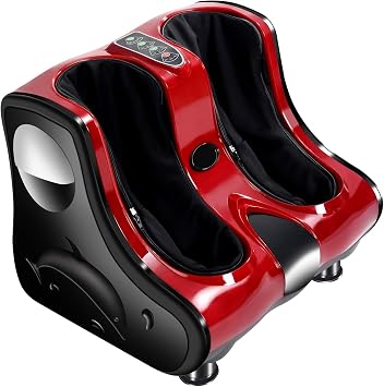 MEDIMALL Foot and Calf Massager, Electric Foot Massager Fatigue Feet, Shiatsu Foot Massager with Vibration,Deep Kneading, Vibration, Rolling, Leg Massager for Pain Relief Red