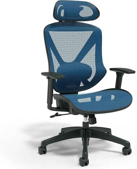 Staples Ergonomic Mesh Task Chair with Lumbar Support, Swivel, Blue