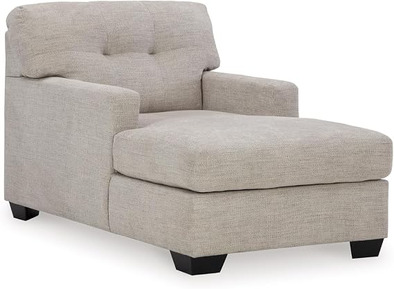 Signature Design by Ashley Mahoney Contemporary Tufted Upholstered Chaise, Beige