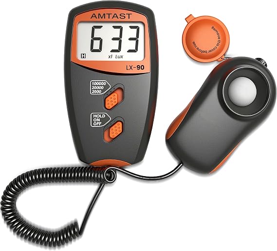 0-100000 Range Luxmeter Digital Lux Meter Portable Illuminance Meter | Detachable Light Sensor, LSI Stable Circuit, Backlit LCD Screen, Zero Calibration for Indoor & Outdoor Test (Model LX-90)
