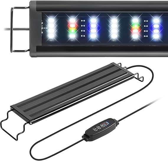 AQUANEAT LED Aquarium Light with Timer for 12-16 Inch Fish Tank, Brightness Adjustable, Full Spectrum, Low Medium Light Plant Lamp