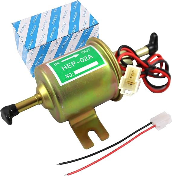 Universal Electric Fuel Pump Kit 12v 3-6 PSI Low Pressure with 6.56 FT 5/16" ID Fuel Line Replacement For Carburetor Lawn Mower Gas Diesel Fuel Transfer Pump