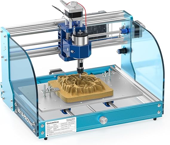 SainSmart Genmitsu 3018-PROVer V2 CNC Router Machine for Beginner, Mini Milling Engraver Kit with Z-Probe, Limit Switches, E-Stop, Ideal for Wood, Acrylic, MDF, Plastic (Without Offline Controller) | Mini Engraver Kit with Z-Probe, Limit Switches & E-Stop for Wood, Acrylic, MDF & Plastic