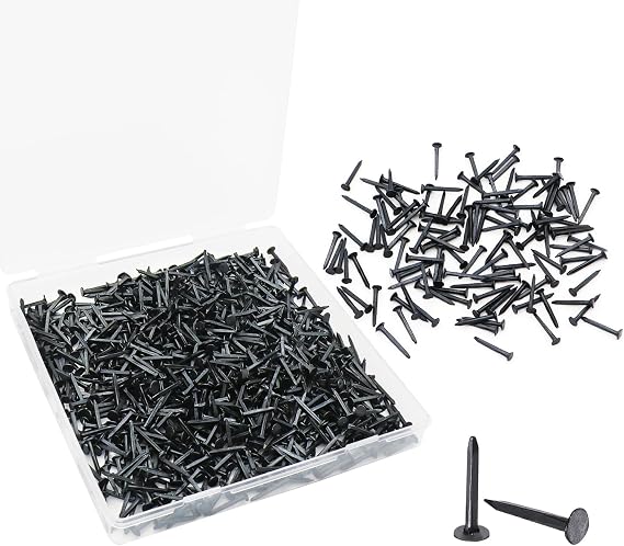 Upholstery Nails, 1000 PCS 13mm Small Black Iron Stud Shoe Nails, Upholstery Tacks for for Furniture, Leather and DIY Crafts, Shoe Repair Nail for Boots, Heels and Soles, 0.5 Inch