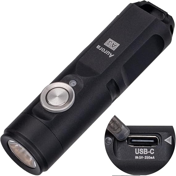 RovyVon Aurora A3 4th Rechargeable Keychain Flashlight Mini Flashlight | 650Lm USB C Rechargeable EDC Flashlight with Magnetic Clip, Built-in 330mAh Battery, 1H Charging,Small Flashlight for Camping
