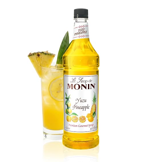 Monin Yuzu Pineapple Syrup for Drinks - 1 liter / 33.8 fl oz