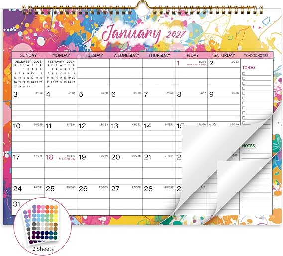 XISIDO 2027-2028 Wall Calendar, Jan 2027-Jun 2028, 18 Month, 14.8"x11.5"