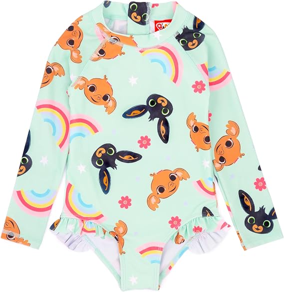 Bing Bunny Swimsuit Girls Children Toddlers Blue Sula Frill Swimming Costume