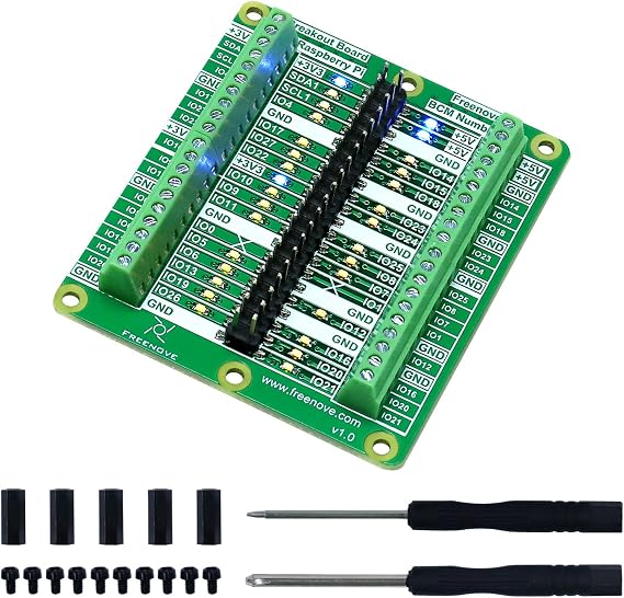 Freenove Breakout Board for Raspberry Pi 5 4 B 3 B+ Zero 2 W HAT