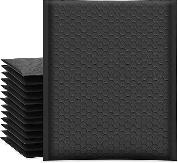 UCGOU Bubble Mailers 7.25x12" 25 Pack Usable Size 7.25x11" Black Padded #1 | Waterproof Self Seal Adhesive Medium Padded Envelopes for Small Business Bulk Bubble Wrap Mailers for Mailing Jewelry Makeup