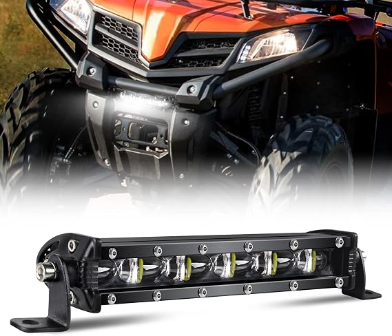MAYELLO Led Light Bar 7 Inch Single Row Led Work Light Driving Spot Beam | 6D Slim Off Road Fog Lamp 12V for Truck 4X4 Suv Atv Boat