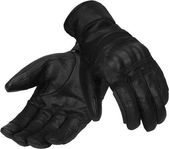 Royal Enfield Stout Motorcycle Riding Gloves for Men Black Protective Biker Gloves Durable Air Mesh Breathable Waterproof