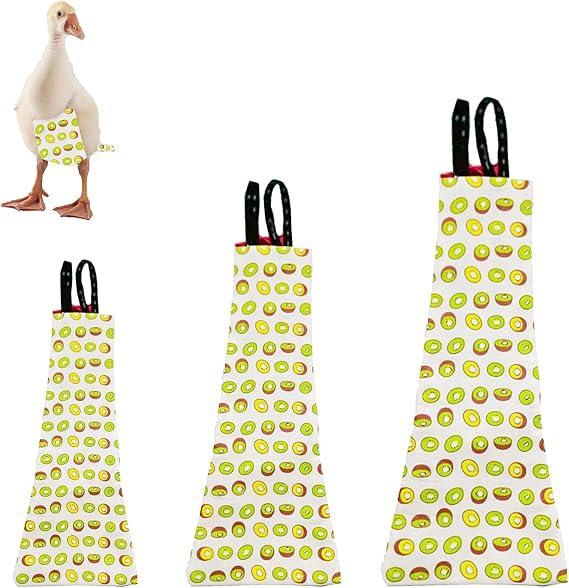 Chicken Duck Goose Diaper Washable Pet Fruit Print Diapers for Hens Roosters Poultry (Kiwi, Large)