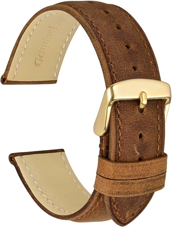WOCCI Genuine Leather Watch Straps for Men and Women (Band Width 18mm 19mm 20mm 22mm 23mm 24mm)