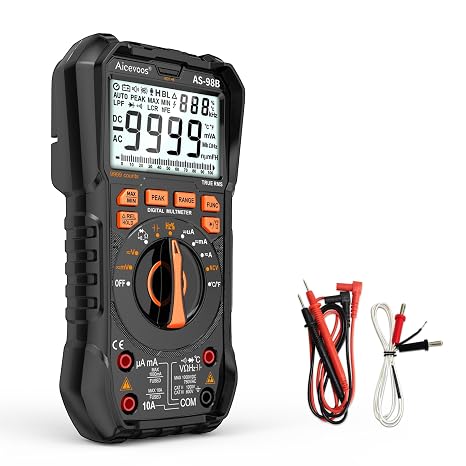 Multimeter Digital Multimeter, 9999 Counts DC AC Voltmeter and Ohm Volt Amp Tester, Auto-Ranging Fast Accurately Measures Voltage Current (DC/AC Current)