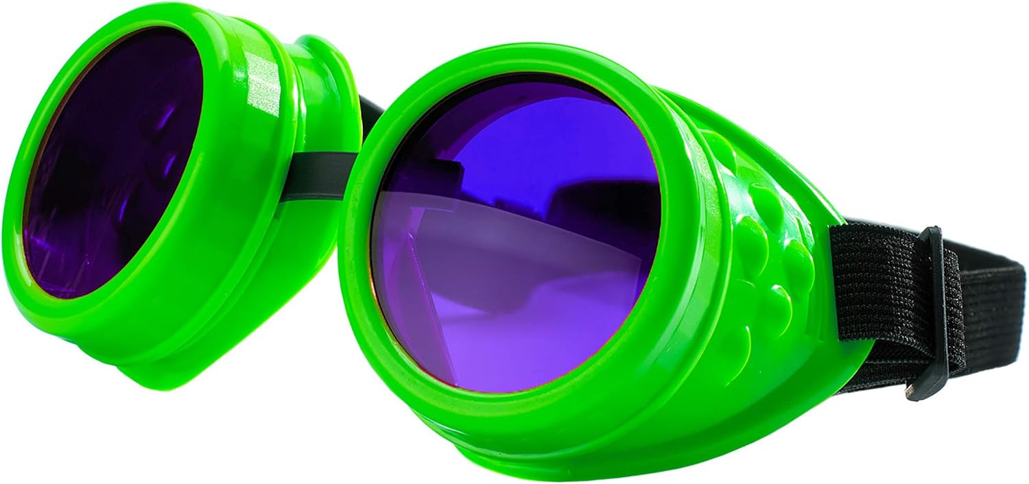 4sold Round Rave Novelty Cosplay Steampunk Goggles UK Ultra Premium Quality Steampunk Goggles Cyber Glasses Glasses Victorian Punk Style Welding Cosplay in a Gothic Style Goth Rustic Rivet Vintage