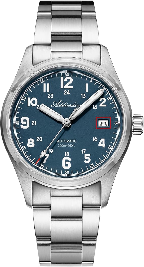 ADDIESDIVE NH35A Men's Automatic Winding Watch Sapphire Glass BGW9 Luminous with Stainless Steel Bracelet AD2070
