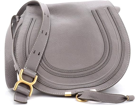 Pre-Loved Marcie Saddle Bag Leather Medium, Gray