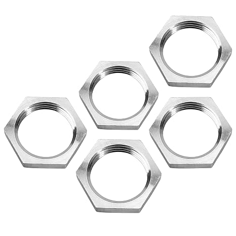5Pcs/Set M30 x 1.5mm Hex Lock Nut Pipe Fitting Female 304 Stainless Steel Metric Fine Thread Hexagon Nuts (Size: S36 H6)