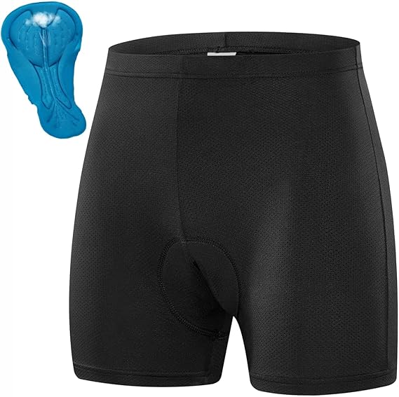 Przewalski Mens Cycling Underwear Shorts 7D Padded Bike Bicycle Undershorts MTB Liner Biking Underpants Black