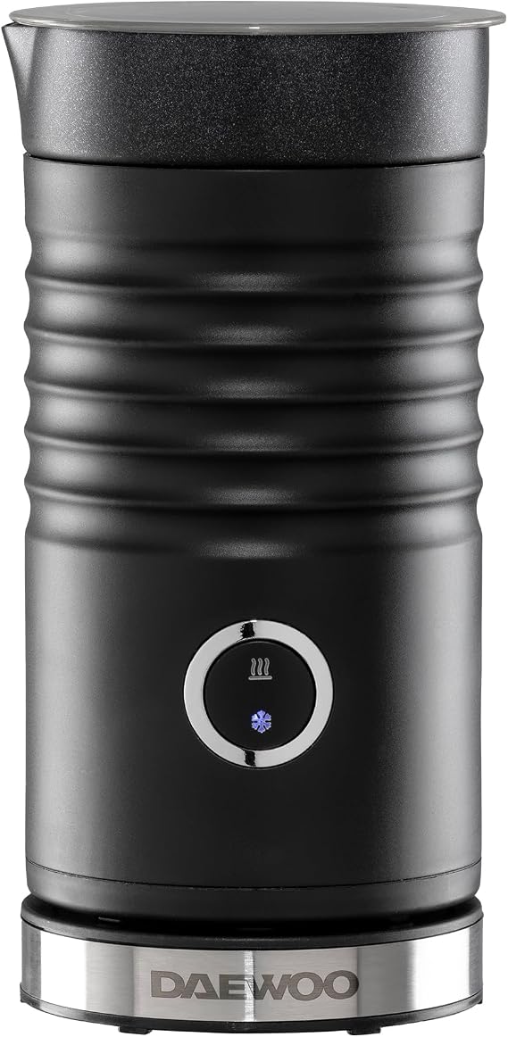 Daewoo Electric Milk Frother for Hot and Cold Milk, 4 Milk Settings, User Friendly, Easy Clean, Compact and Sleek Design, Black