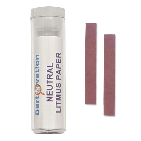 Bartovation Neutral Litmus Test Paper Strips, 100-Pack | for Acidity/Alkalinity Testing, Made in USA, qualitative pH test strips