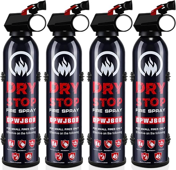 ABC Fire Extinguisher for Home and Vehicle - 4 Pack Dry Chemical Fire Extinguisher with Mounting Bracket, Grease & Electrical Fire Extinguisher for Kitchen, Car, Office, Easy to Use